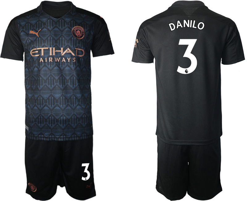 Men 2020-2021 club Manchester City away #3 black Soccer Jerseys->manchester city jersey->Soccer Club Jersey